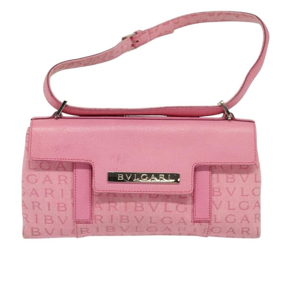 Bvlgari Canvas Shoulder Bag Silver